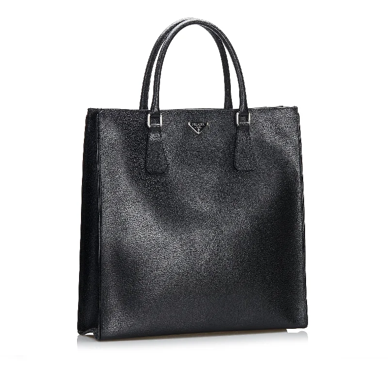 Small - sized Prada Saffiano leather bags for a compact and stylish carryPrada Cinghiale Shopping Tote Bag Black