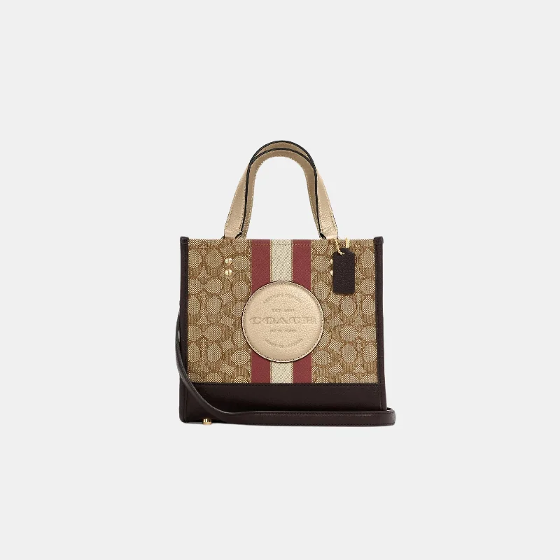 Coach Rogue bags featuring the signature C - hardware for a branded lookCoach Dempsey Tote 22 In Signature Jacquard With Coach Patch And Stripe