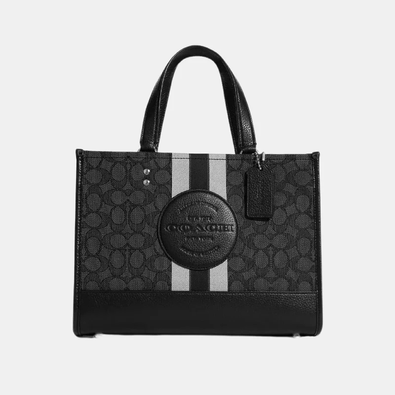 Coach bags with a zippered interior pocket for separating itemsCoach Dempsey Carryall In Signature Jacquard With Stripe And Coach Patch