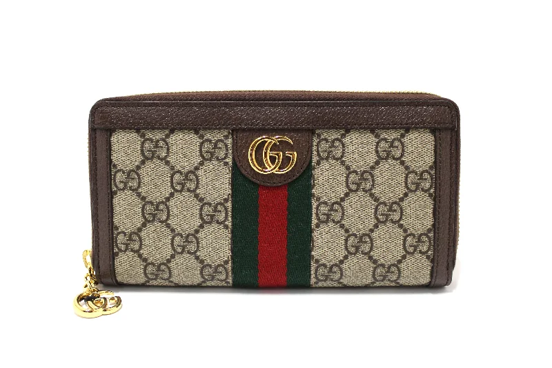 Ladies Gucci Dionysus bags with a star - shaped charmAuthentic NEW Gucci GG Supreme Ophidia Zip Around Wallet 523154