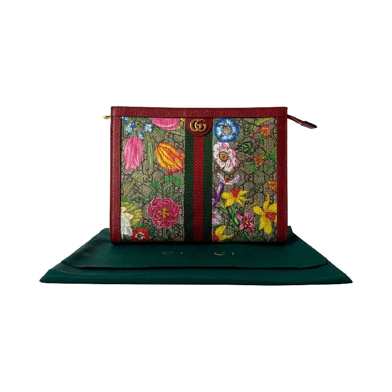 Women Gucci Sylvie bags with a leather - wrapped handleGucci GG Web Ophidia Floral Toiletry Pouch