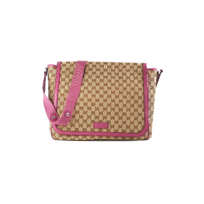 Ladies Gucci shoulder bags with a wide - width strapGucci Baby Bag with Changemat Monogram Pink