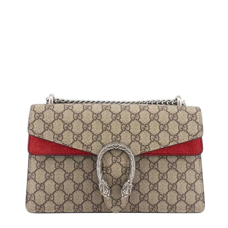 Women Gucci bags with interlocking G hardware for a classic lookDionysus Small GG Supreme Monogram Canvas Bag