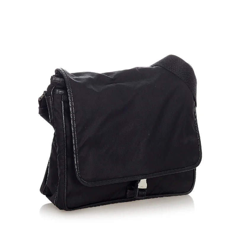 Medium - sized Prada tote bags in classic black for everyday versatilityPrada Tessuto Crossbody Bag Black