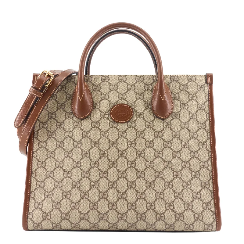 Gucci handbags for women with a metal - framed claspGG Small Supreme Monogram Canvas Tote Bag