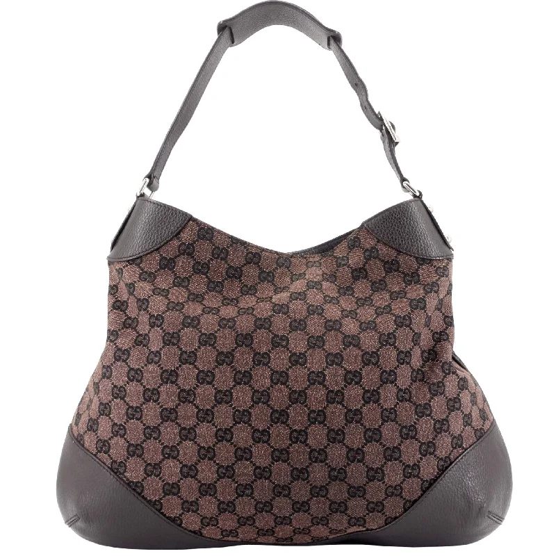 Women Gucci crossbody bags with a printed floral patternBrown GG Canvas Hobo Bag