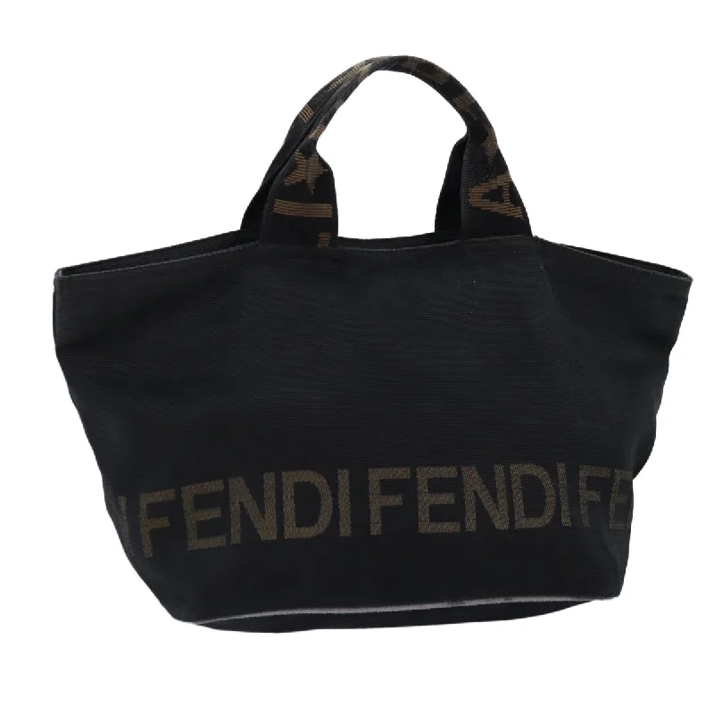 Medium - sized Fendi shoulder bags in rich, deep colors like burgundy for a sophisticated appearanceFENDI Hand Bag Canvas Black  yb555