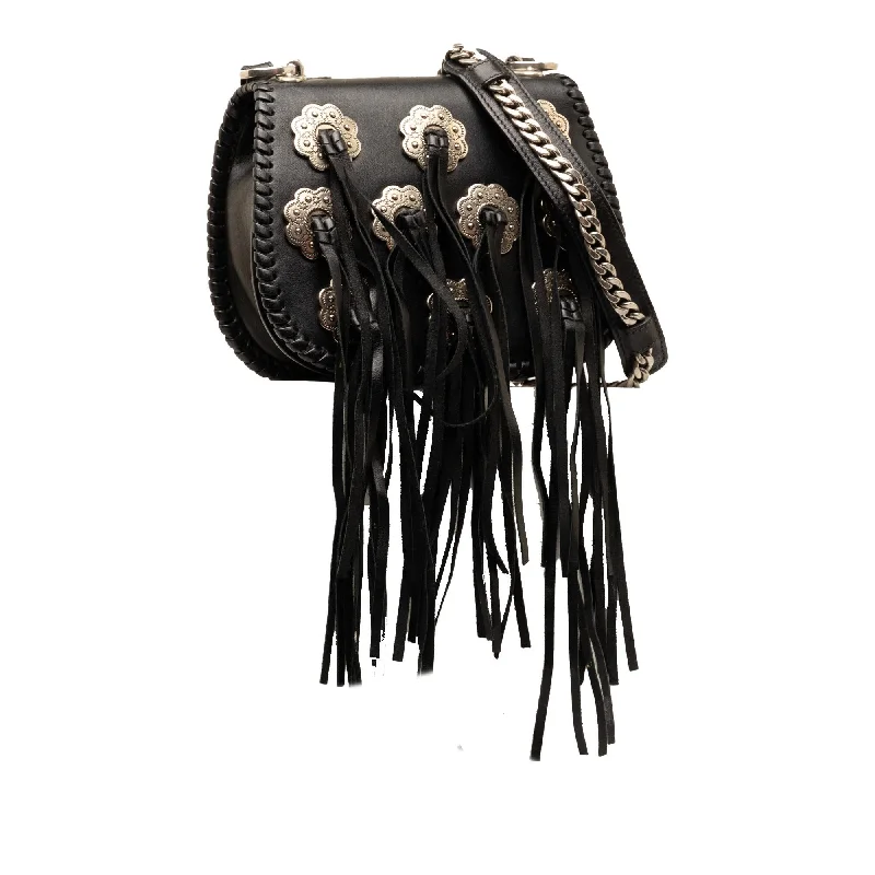 Prada Cahier bags with a leather - wrapped handle for a luxurious feelPrada City Calf Whipstitch Fringe Saddle Bag uQWvTR