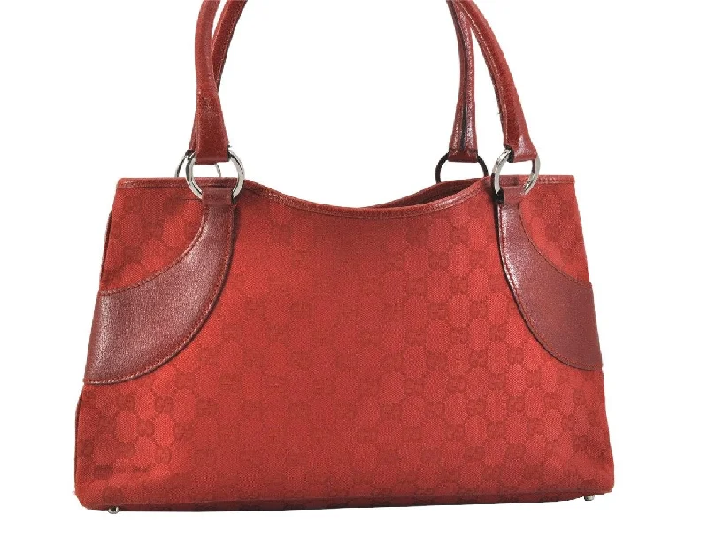 Gucci Dionysus bags for women with tiger - head claspsAuthentic GUCCI Vintage Shoulder Tote Bag GG Canvas Leather 113015 Red 6902K