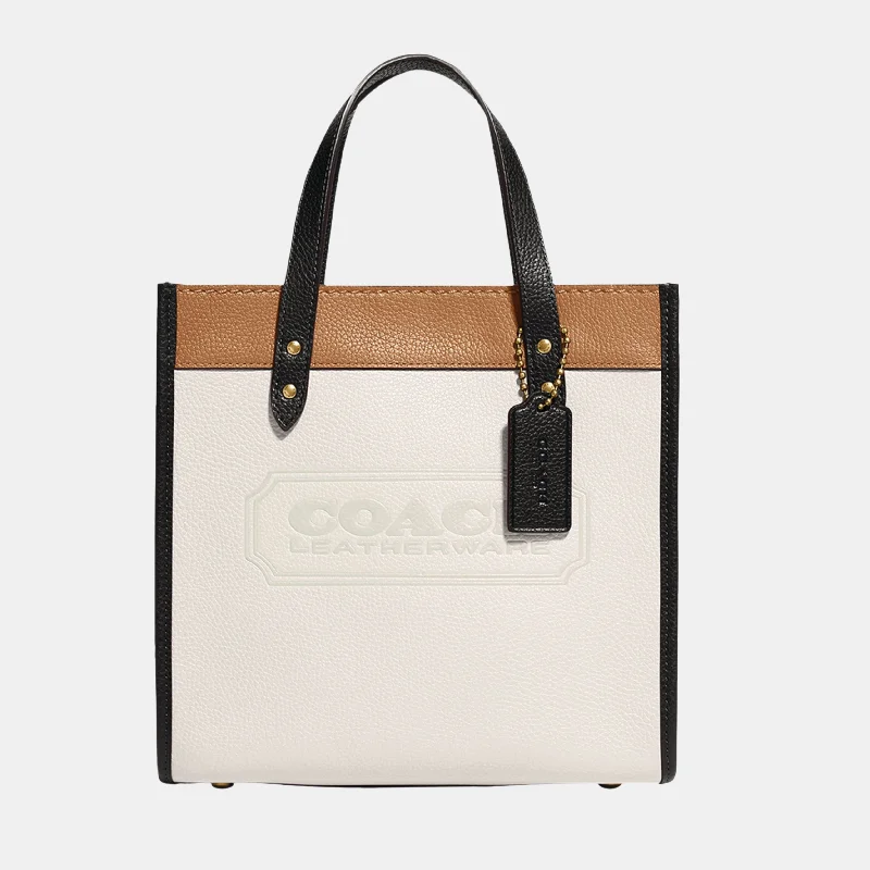 Coach backpacks with a multi - pocket organization for functionalityCoach Colour-Block Leather Field Tote Bag