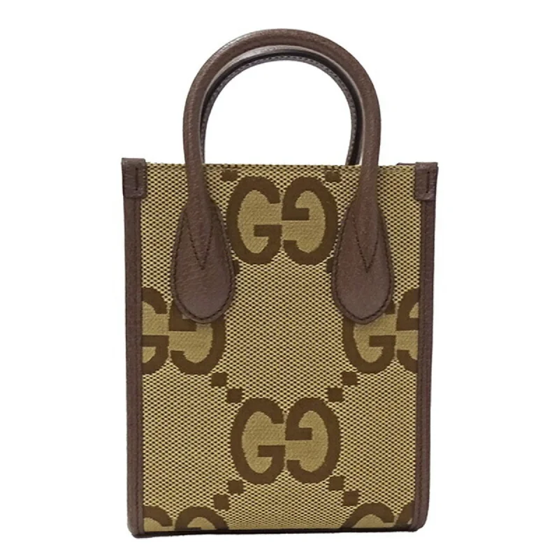 Ladies Gucci shoulder bags with a single - handle designGucci Bag Women's Jumbo GG HandBag Shoulder 2way Canvas Tote Brown 699406