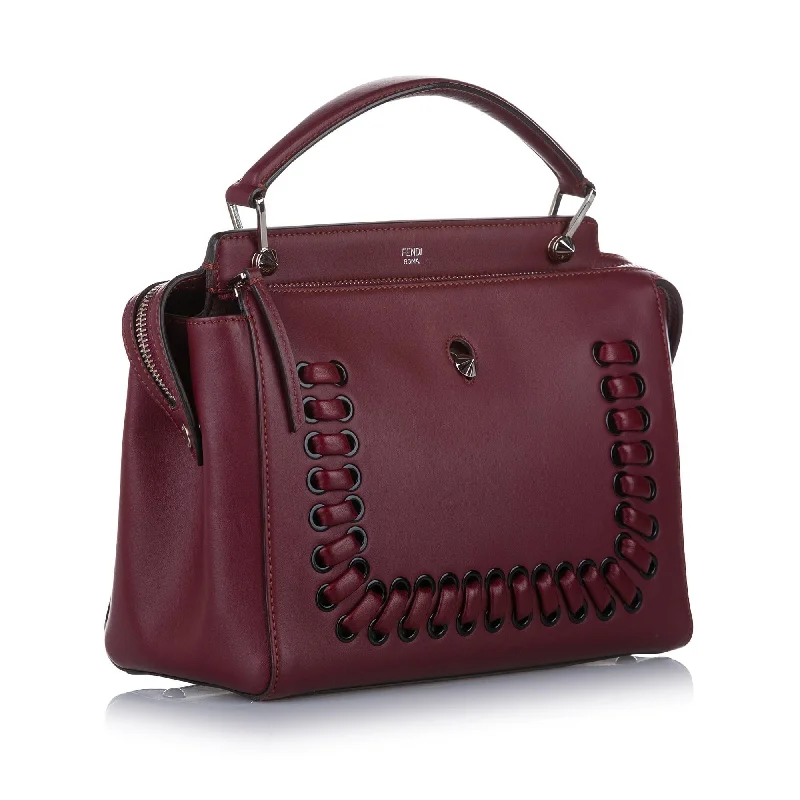 Ladies Fendi Peekaboo bags with a hand - carved leather detail for a unique and artisanal touchFendi DotCom Leather Satchel (SHG-32334)