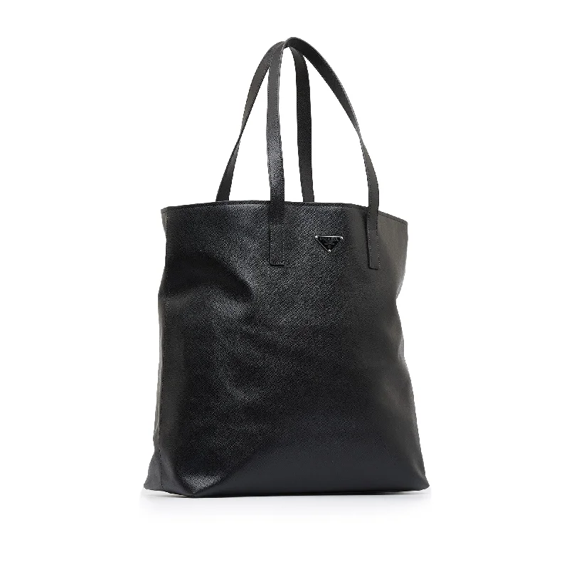 Prada handbags with a perforated leather detail for a unique and breathable designPrada Tote Bag Black Saffiano