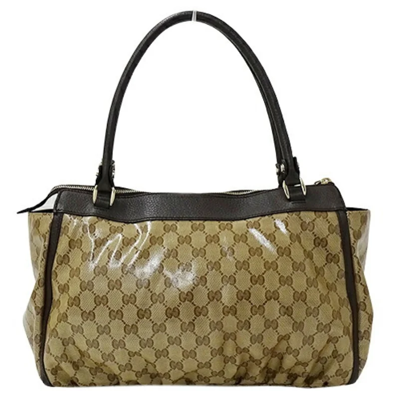 Women Gucci Sylvie bags with a leather - wrapped handleGucci Bag Women's Tote Shoulder GG Crystal Abbey Brown Beige 327787