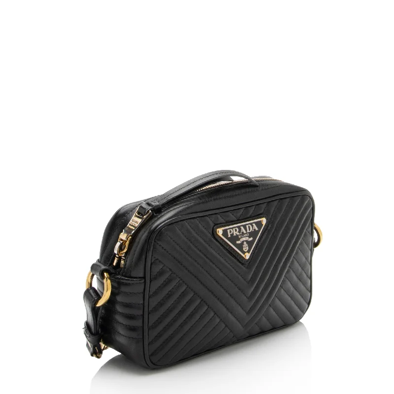 Prada handbags with a beaded trim for a touch of glamour and elegancePrada Chevron Calfskin Diagramme Small Crossbody Bag R2lTuR