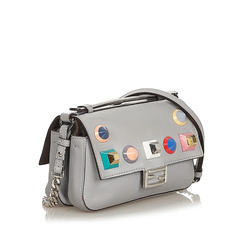 Fendi crossbody bags with a detachable ID holder for easy identificationFendi FF Lock Leather Satchel (SHG-26242)