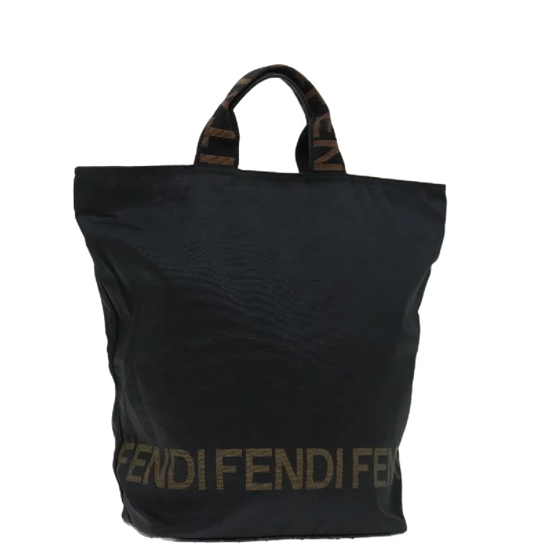 Fendi bags with a detachable mirror inside for quick touch - ups and groomingFENDI Hand Bag Canvas Black  yk11128