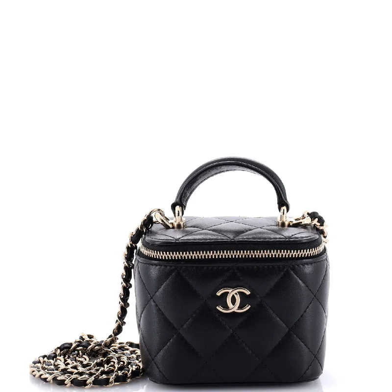 Yves Saint Laurent bags with smooth leather finishClassic Top Handle Vanity Case with Chain Quilted Lambskin Mini