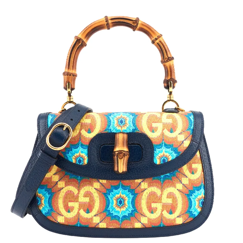 Gucci handbags for women with a beaded trim1947 Bamboo Handle Kaleidoscope Canvas and Leather Bag