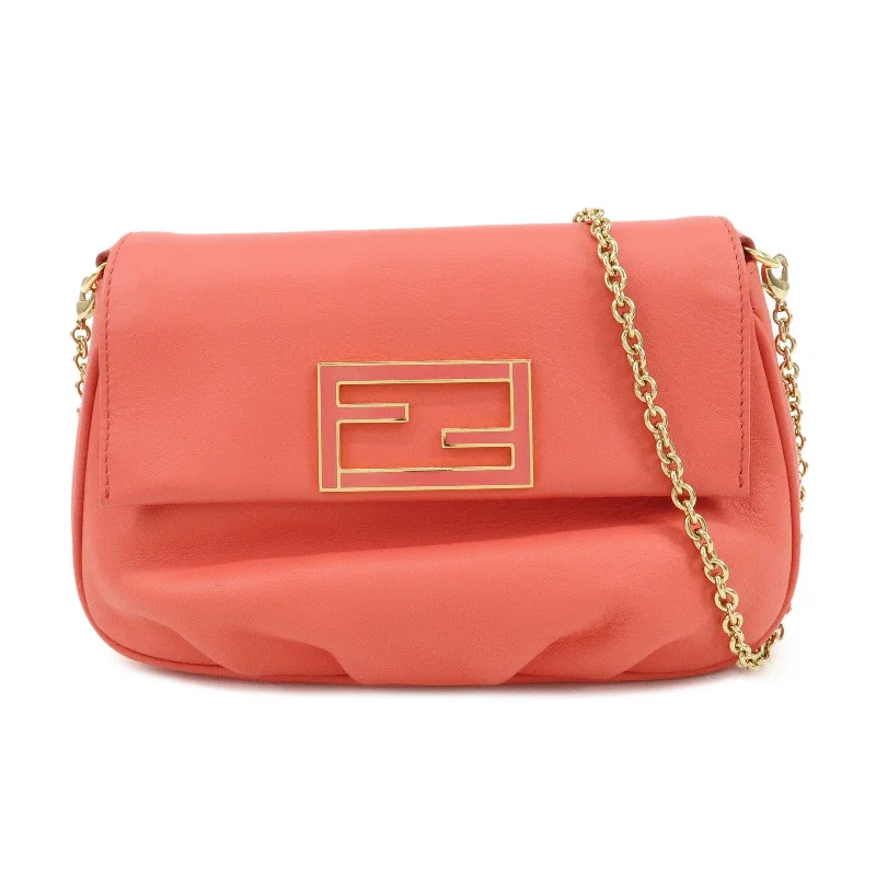 Fendi backpacks with a padded laptop sleeve for travel and work - related useFENDI Leather Chain Shoulder Bag Purse Crossbody Bag Pink 8M0276