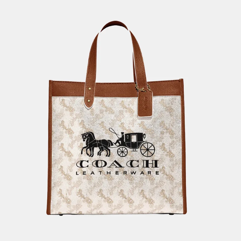 Small - sized Coach crossbody bags in smooth pebble leather for a compact carrycoach Field Tote With Horse And Carriage Print