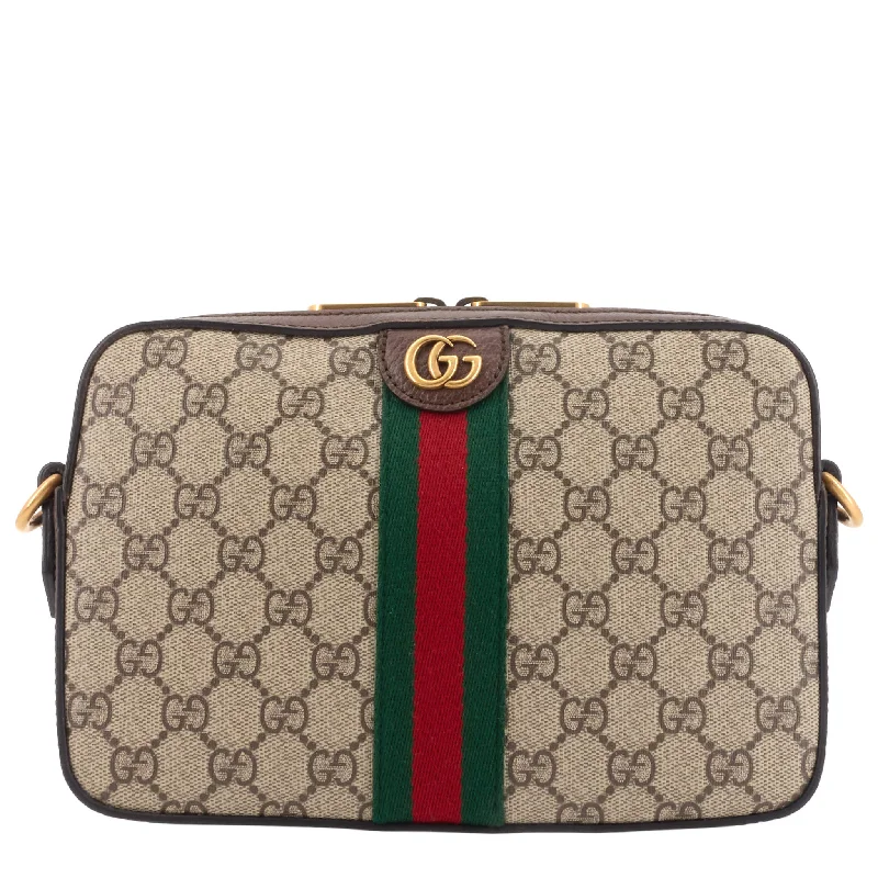 Gucci Marmont bags for women with a contrast - colored interiorOphidia GG Supreme Canvas Crossbody Bag