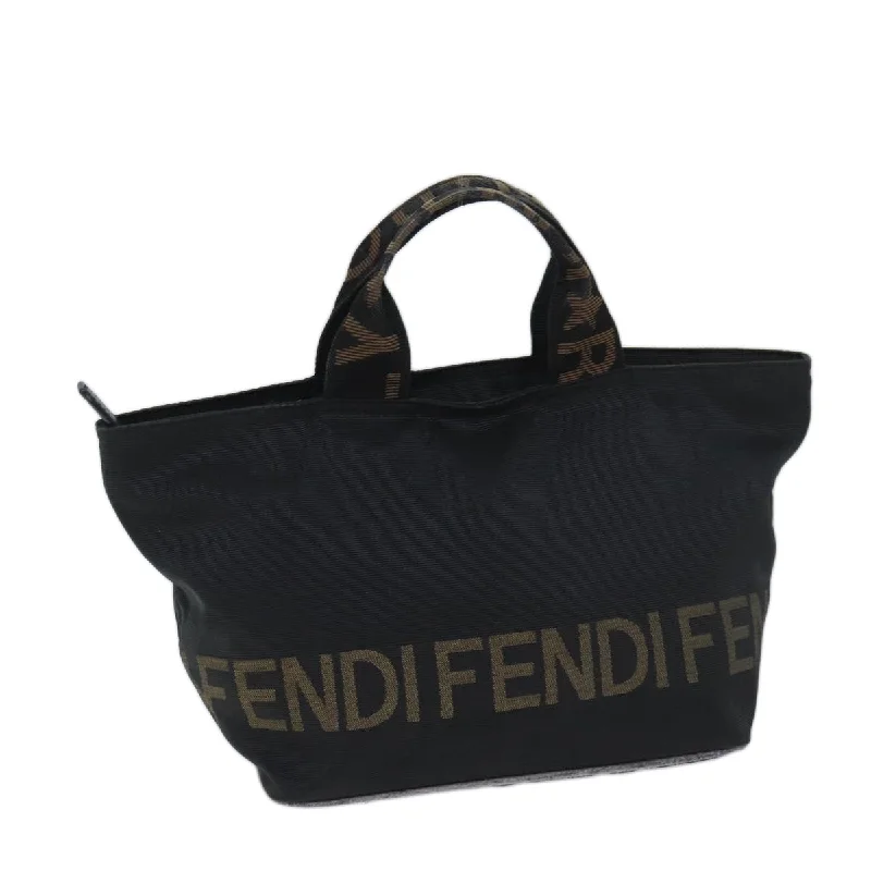 Fendi bags with a patent - leather finish for a shiny and sophisticated appearanceFENDI Hand Bag Canvas Black  yk11461