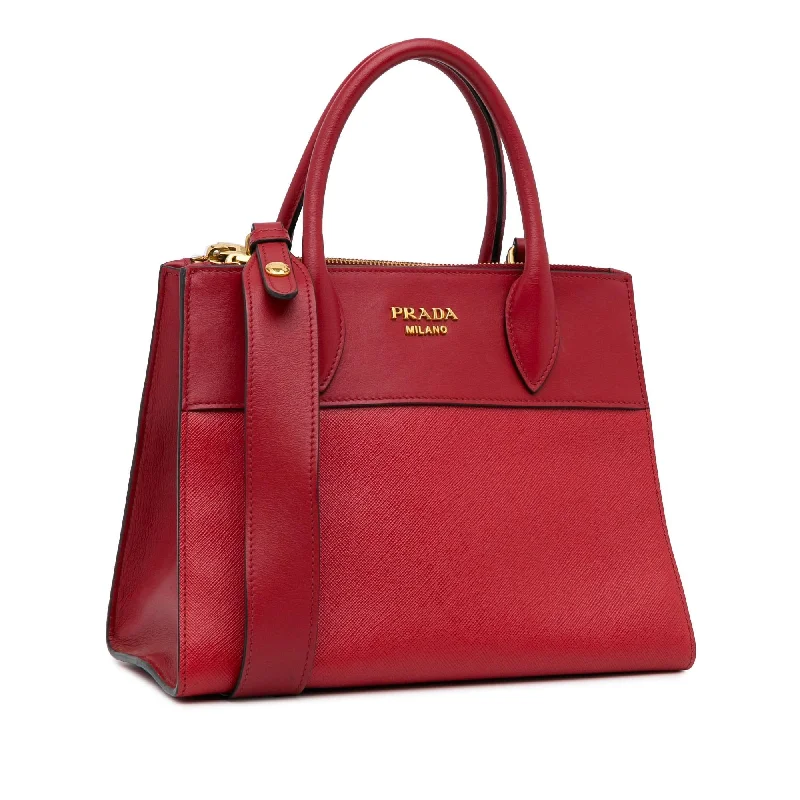 Prada bags with a front - zip pocket for small items like cards and keysPrada City Calf Greca Saffiano Paradigme Satchel g4US7N