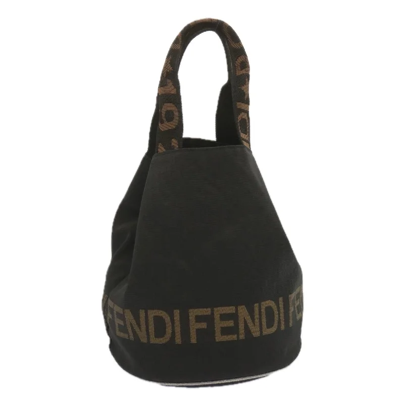 Fendi backpacks with a built - in rain cover for protection in wet weatherFENDI Hand Bag Canvas Black 2321 26526 098  bs11262