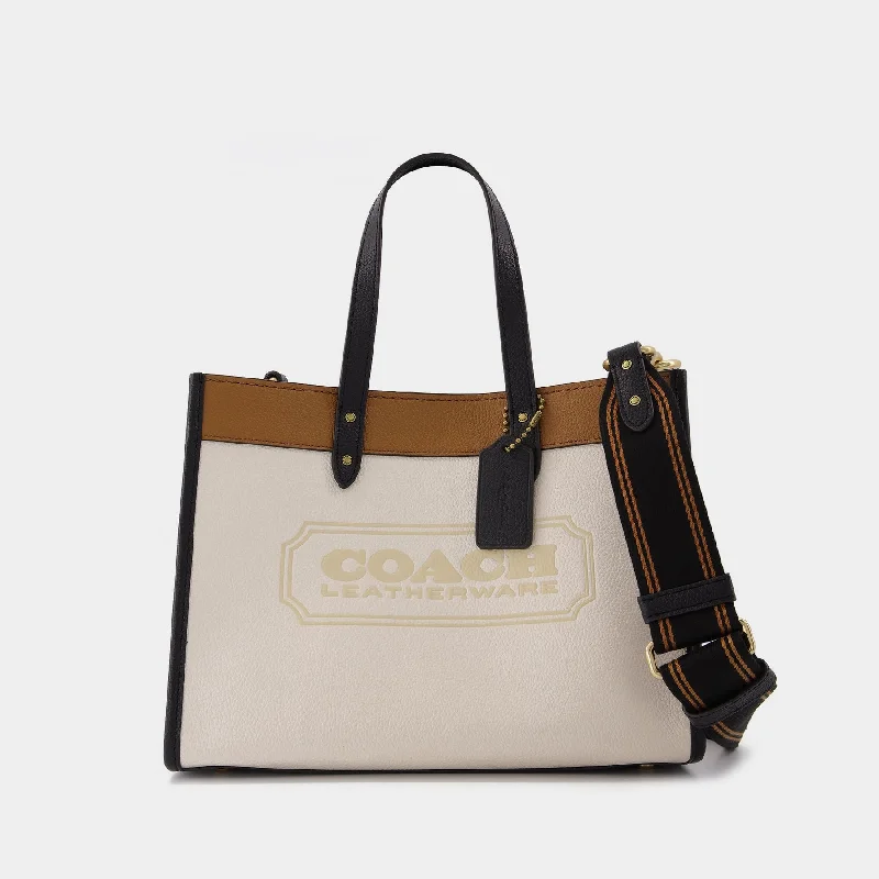 Coach backpacks with a multi - pocket organization for functionalityField Tote 30 Tote Bag - Coach - Chalk Multi - Leather