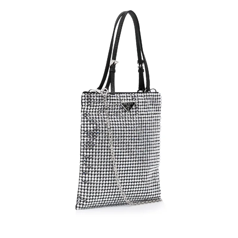 Prada tote bags with a spacious interior and a magnetic - snap closurePrada Crystal Satchel WVRvVh