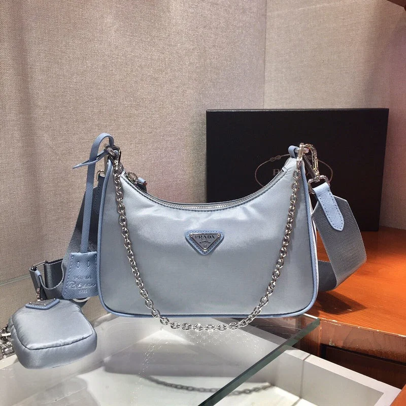 Prada bags with a chain - link trim and a leather body for a modern and stylish edgeWhimsy Finds - Prada Bags - 326