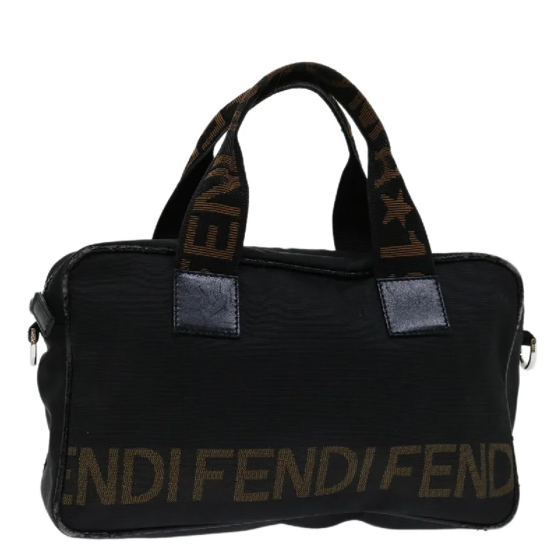 Ladies Fendi shoulder bags with a tassel - decorated zipper for added charm and styleFENDI Hand Bag Canvas Black  yk11127