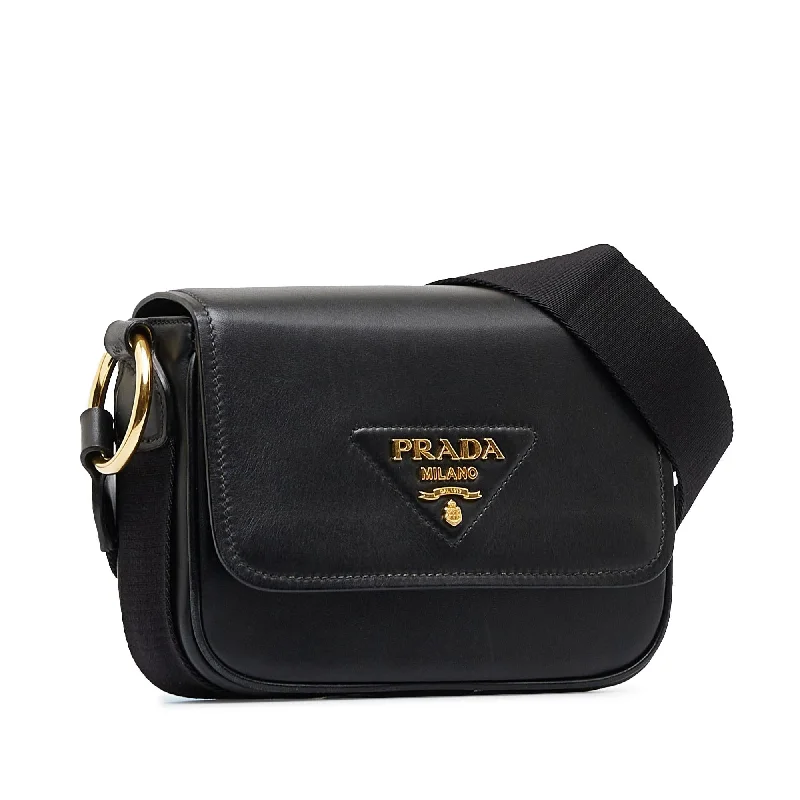 Prada nylon backpacks with a padded back panel for comfort during long - term usePrada City Calf Identity Flap Crossbody Bag STZqGS