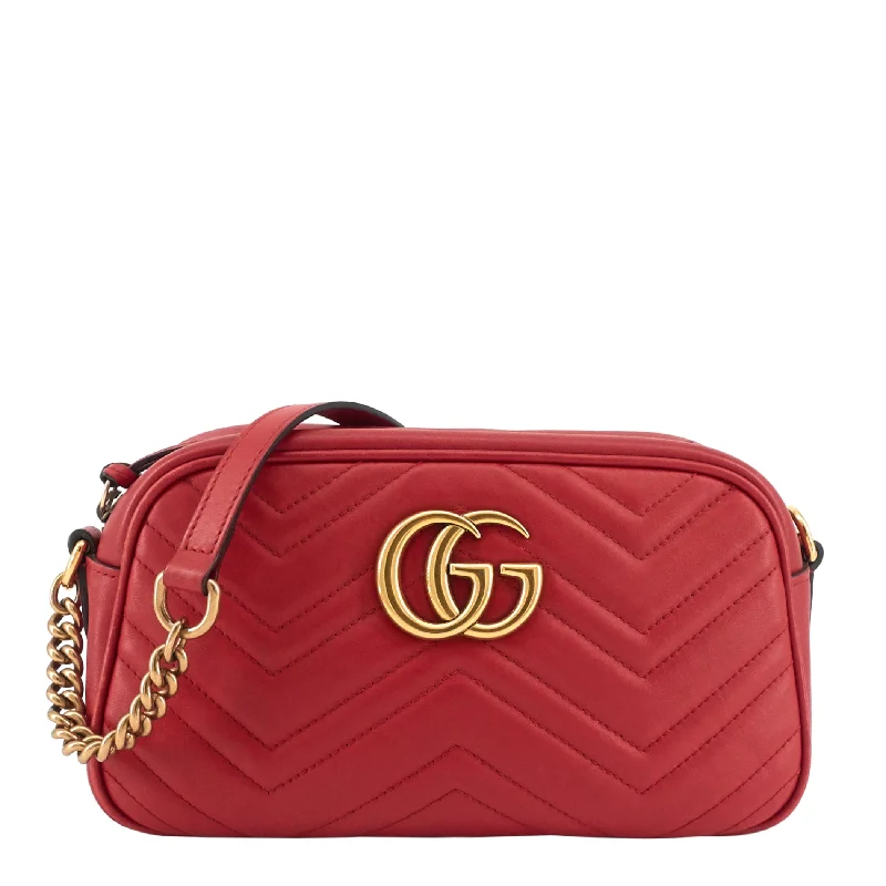 Gucci tote bags for women with a water - resistant coatingGG Marmont Small Matelassé Calfskin Shoulder Bag