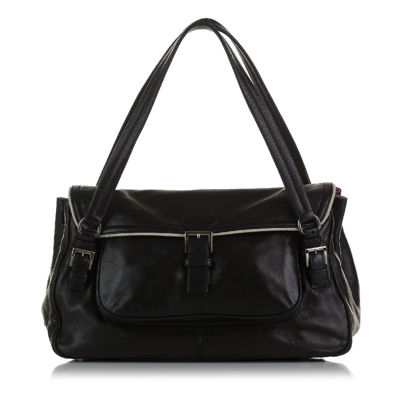 Prada bags with a detachable mirror inside for quick touch - upsPrada Shoulder Bag Black