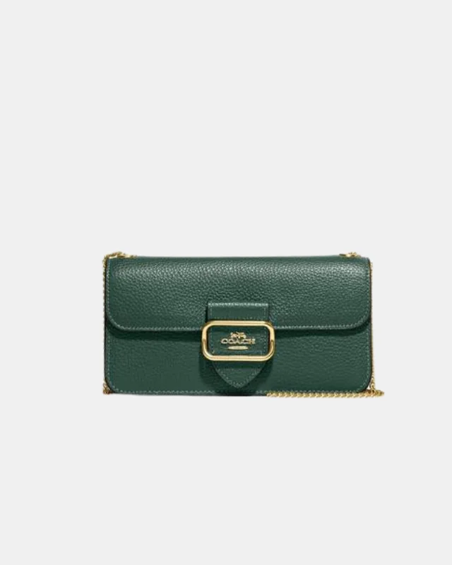 Coach handbags with a beaded trim for a glamorous and elegant lookCoach Morgan Crossbody Green