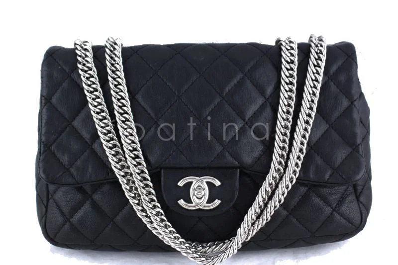 Chanel All - Match Handbag for Versatile StylingChanel Black Lambskin Jumbo 2.55 Classic Flap Bag