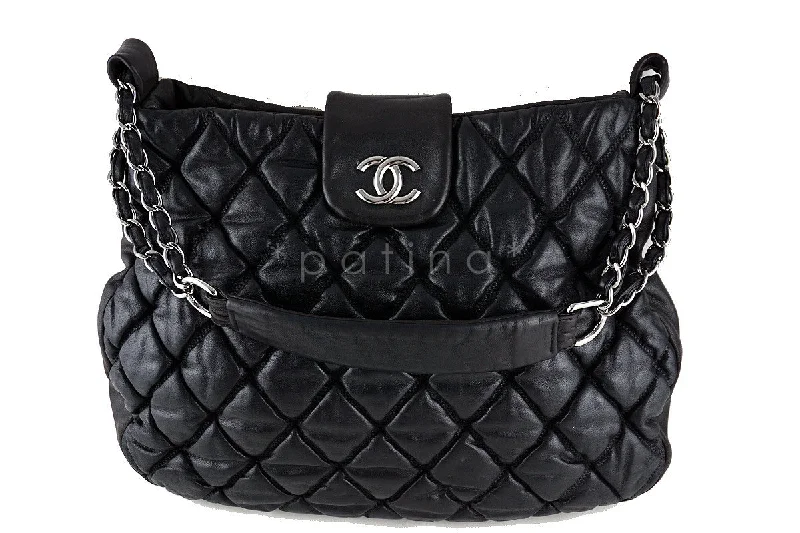 Chanel All - Match Handbag for Versatile StylingChanel Black Large Bubble Quilt Shopper Tote Bag