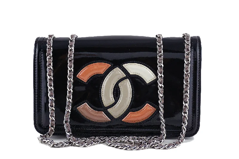 Chanel Classic Flap Bag for Evening PartyChanel Black Patent Logo Lipstick Flap Bag