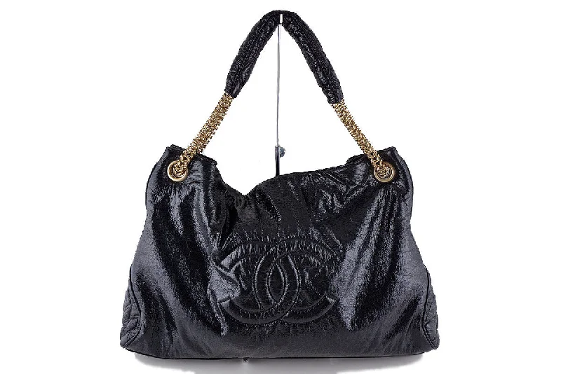 Chanel Classic Flap Bag for Evening PartyChanel Black Patent Rock & Chain Large XL Cabas Bag