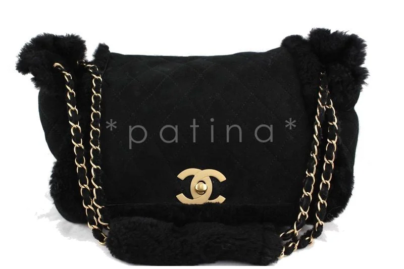 Chanel Medium Tote Bag for Office LadiesChanel Black Quilted Suede/Shearling Jumbo Classic Flap Bag