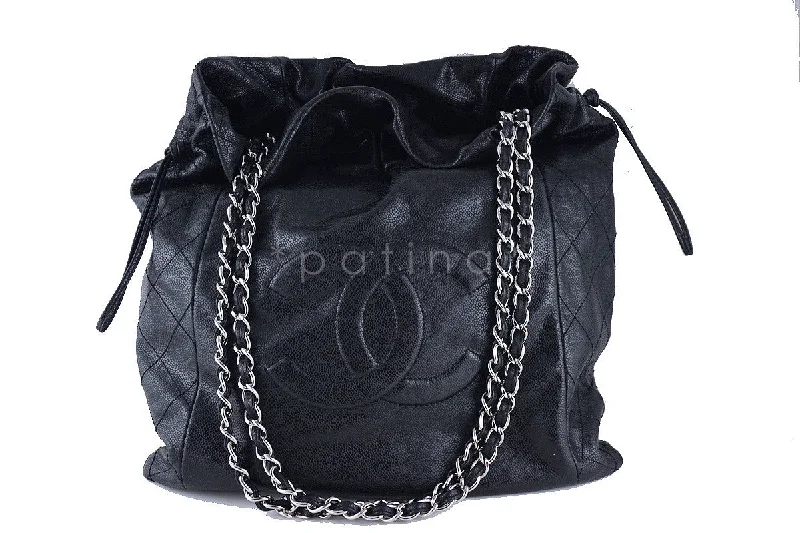 Chanel Lightweight Handbag for Daily ErrandsChanel Black Soft Caviar Large Logo Tote Bag