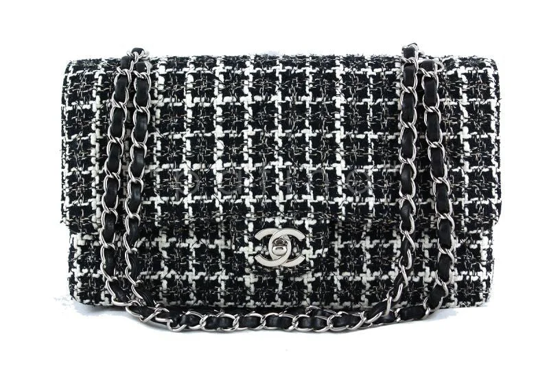 Chanel Quilted Leather Shoulder Bag for FashionistasChanel Black Tweed Medium Classic 2.55 Flap Bag