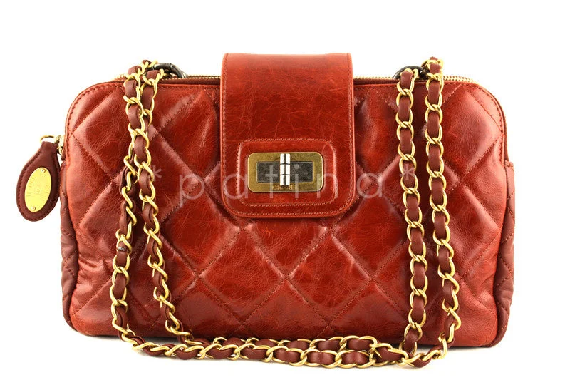 Chanel Limited Edition Handbag for CollectorsChanel Brick Red Two-tone Reissue Lock Quilted GST Zip Shopper Tote Bag