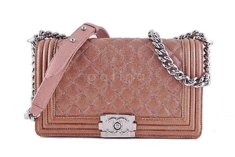 Chanel Luxury Handbag for High - End EventsChanel Le Boy Bronze Classic Flap Lambskin Bag