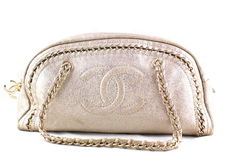 Chanel Small Crossbody Bag for TravelChanel Gold Distressed Luxury Ligne Bowler Bag