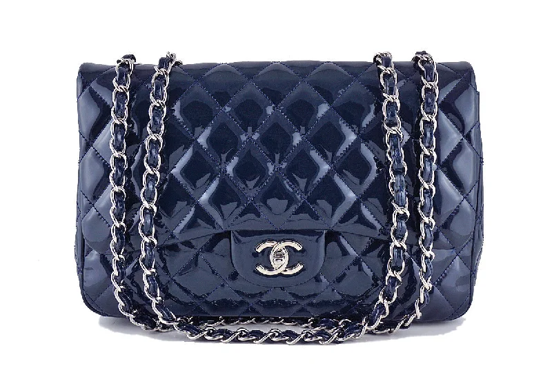 Chanel Chain Strap Handbag for Everyday UseChanel Navy Patent Jumbo 2.55 Classic Flap Bag