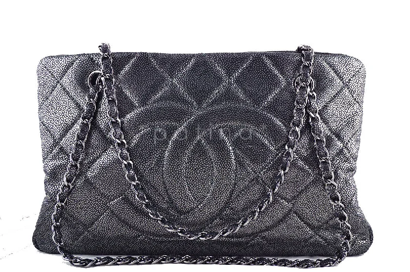 Chanel Classic Flap Bag for Evening PartyChanel Pewter Caviar Quilted Timeless Grand Shopping Tote GST Bag