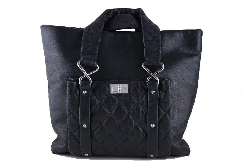 Chanel Small Crossbody Bag for TravelChanel Ultrasoft Black Lambskin 8 Knots Reissue Lock Tote Bag